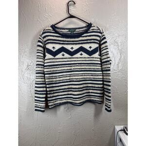 Vintage Ralph Lauren Striped Wool‎ Knit Sweater Women's Pullover Size XS